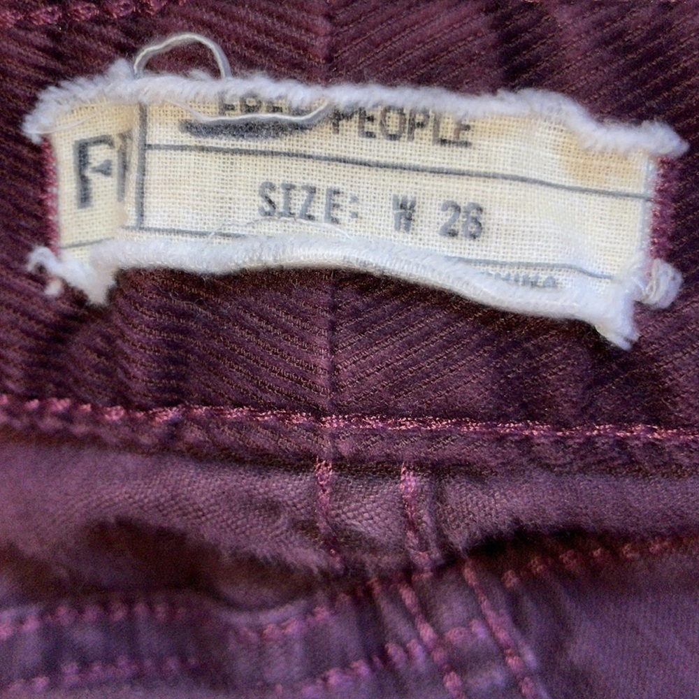 Free People Stretch Low-Rise Skinny Corduroy Maroon 28 - Picture 11 of 13
